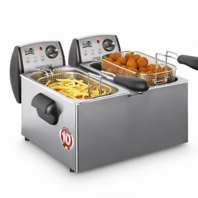 Image de FRITEL FR 1850 DUO Friteuse 6 L Double Acier inoxydable Autonome 4400 W Inox/metal