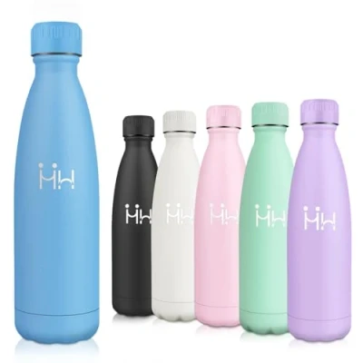 Afbeelding van Motswedi thermosfles, 500 ml, BPA vrij, 24 uur koud en 12 warm, roestvrij staal, lekvrij, thermosfles voor kinderen, drinkfles kinderen volwassenen, sport, fitnessstudio