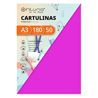 Afbeelding van 50 kaarten in fuchsia kleur, A3, 180 g, 1 stuk