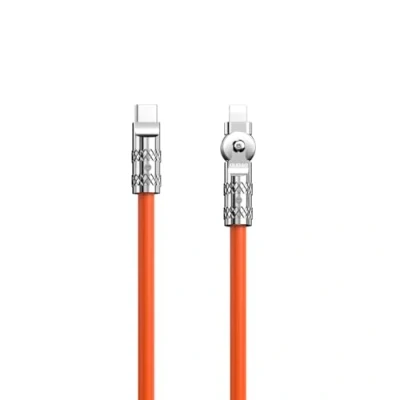 Afbeelding van Hoekige USB C Lightning kabel 30W 1m 180 rotatie Dudao oranje