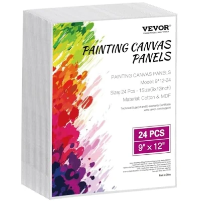 Image de VEVOR toile blanche pour peinture à peindre 229x305 mm enfant 24 pcs