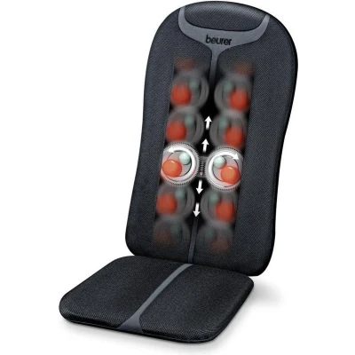 Afbeelding van Beurer MG 205 Shiatsu Massagekussen Massagestoel rug massage 3 Massagezones 6 Massagekoppen Extra dun en licht kussen Verwarming Timer Jaar garantie