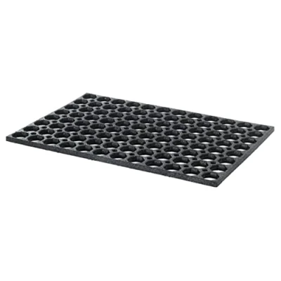 Afbeelding van Nicoman Honingraat deurmat voor binnen en buiten, robuuste vloermat met drainagegaten, anti vermoeidheid, vuil, rubberen schraper (60 x 40 cm, 1,3 cm dik, S)