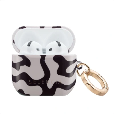 Afbeelding van Selencia Vivid Case Hoesje geschikt voor AirPods 4 Art Wave Black