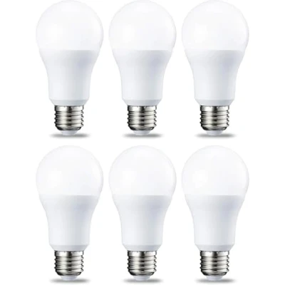 Image de Amazon Basics Lot de 6 ampoules LED Culot Edison à vis E27 10,5 W (équivalent 75 W), blanc chaud, intensité non variable