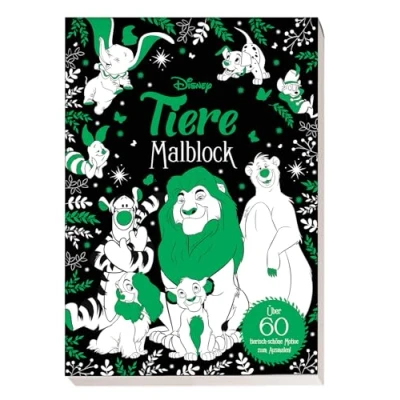 Afbeelding van Disney Tiere: Malblock: über 60 tierisch schöne Motive zum Ausmalen!