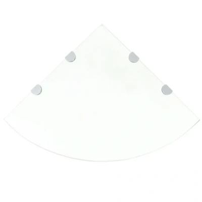 Afbeelding van Hoekschappen 2 st met chromen dragers 45x45 cm glas transparant