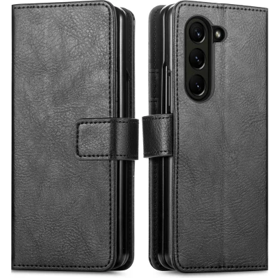 Afbeelding van iMoshion Hoesje Geschikt voor Samsung Galaxy Z Fold 6 Met Pasjeshouder Luxe Bookcase Zwart