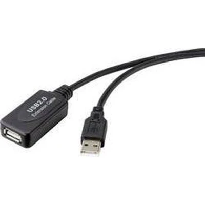 Afbeelding van Renkforce USB kabel 2.0 A stekker, bus 5.00 m Zwart Actief met signaalversterking RF 4535052
