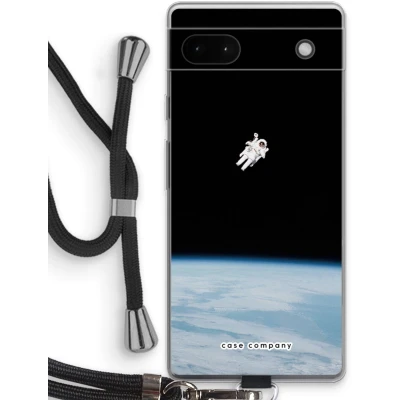Afbeelding van Case Company® hoesje met Koord geschikt voor Google Pixel 6a Alone in Space Telefoonhoesje Zwart Bescherming aan alle Kanten en Over de Schermrand