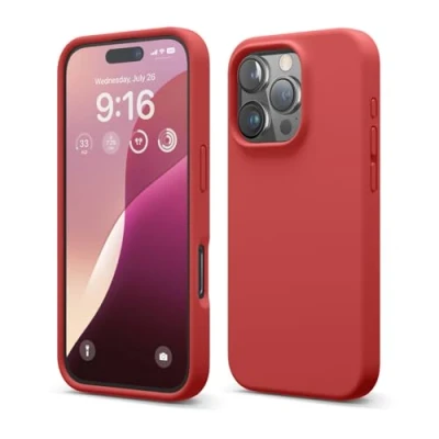 Afbeelding van elago Compatibel met iPhone 16 Pro hoesje, hoogwaardige vloeibare siliconen hoes, volledige beschermhoes, schokbestendig, slanke telefoonhoes