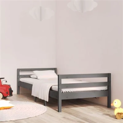 Afbeelding van Bedframe massief grenenhout grijs 90x200 cm