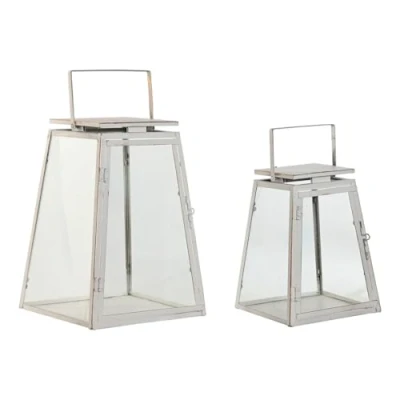 Afbeelding van Straatlantaarn Home ESPRIT Wit Gouden Metaal Kristal Modern 26 x 38,5 cm (2 Onderdelen)