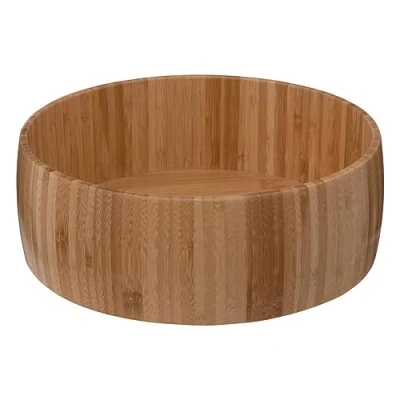 Afbeelding van 5Five Fruitschaal/fruitmand Bali bamboe hout D29 x H10 cm bruin rond
