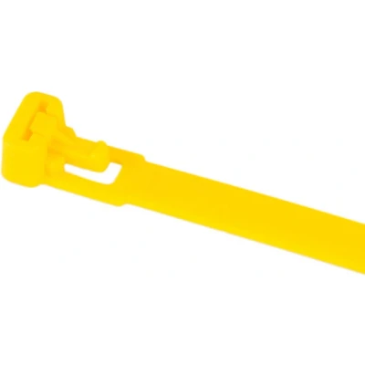 Afbeelding van Kortpack Gele Hersluitbare Kabelbinders 200 Mm Lang X 7.6 Geel (100 Stuks)