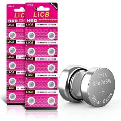 Afbeelding van LiCB 20 stuks SR626SW horlogebatterij, 377 AG4 batterijen SR 626SW V377 1,5V LR626 knoopcellen