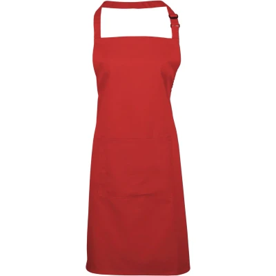 Afbeelding van Premier Colours Bib Apron With Pocket PR154 Red
