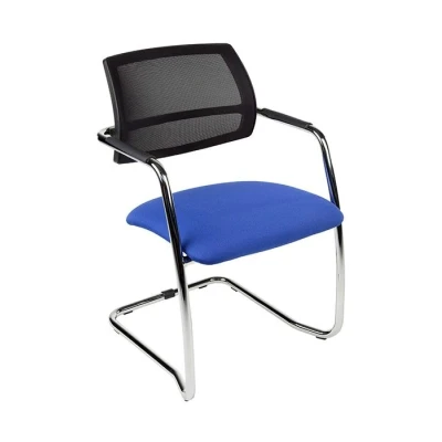 Afbeelding van Vergaderstoel Magentix met rug mesh zitting in stof Blauw