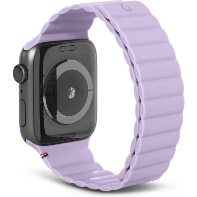 Afbeelding van DECODED Siliconen Apple Watch Bandje Geschikt voor Series 1 8 / SE Ultra 42/44/45/49 mm Sterke Magneetsluiting Lavender