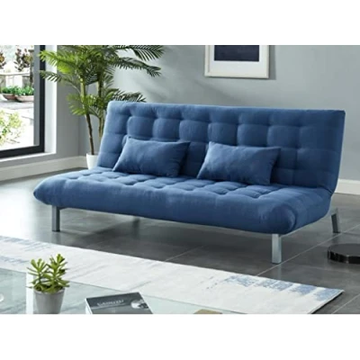 Afbeelding van Driezits bedbank van stof HORNET Blauw L 190 cm x H 86 D 106