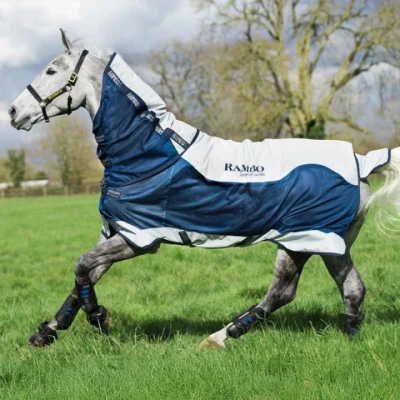 Afbeelding van Horseware Rambo Summer Series Turnout Lite 0G Navy Blue 206cm