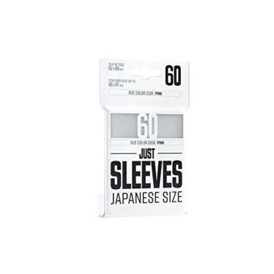 Afbeelding van Just sleeves 60 kaarthoezen achterkant ondoorzichtig wit glanzende look Japans formaat 62 x 89 mm kleurcode: roze gezelschapsspel accessoire