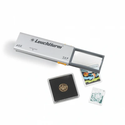 Afbeelding van Leuchtturm Uitschuifbare LED Loep Duplex 3 en 6 Voudige Vergroting Oplaadbaar