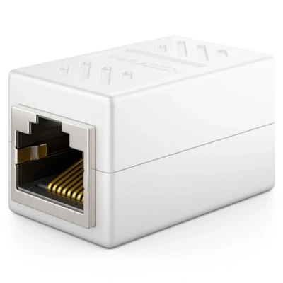 Afbeelding van deleyCON 1 x CAT6 koppeling kabelconnector netwerkkabel patchkabel ethernetkabel modulaire adapter afgeschermd 2 bus RJ45 DSL LAN wit