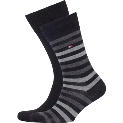 Afbeelding van Tommy Hilfiger DUO Stripe SOCK 2 PACK Sokken, Heren, Maat: 39 42, Black
