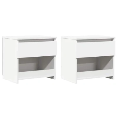 Image de vidaXL Tables de chevet 2 pcs Blanc 40x30x39 cm Aggloméré803444