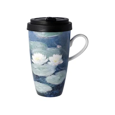 Afbeelding van Goebel Claude Monet Koffie / Thee Mok Waterlelies in de avond Beker to go porselein 500ml