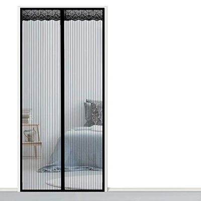 Afbeelding van AMZERO vliegengaas, voor deur, raam, magnetisch, 120 x 210 cm, insectenbescherming, automatische sluiting, gangen, deuren patio, zwart