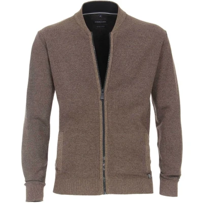 Afbeelding van Casa Moda Zip Vest Beige maat 3XL Heren met Regular fit Pasvorm Katoen Suitable Herenkleding