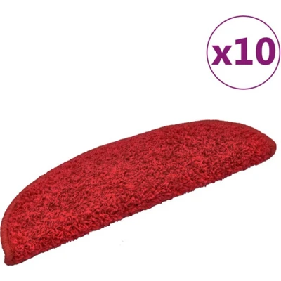 Afbeelding van vidaXL Trapmatten 10 st 56x17x3 cm rood
