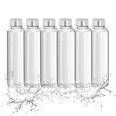 Afbeelding van Relaxdays waterfles glas 6 stuks drinkfles 500 ml glasfles sportfles onderweg