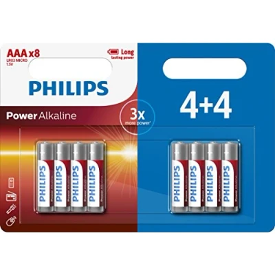 Afbeelding van Philips Voeding Alkaline AAA (8 Pcs., AAA), Batterijen