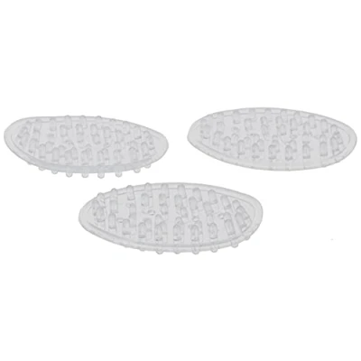 Afbeelding van iDesign Set van 3 ovale zeepbakjes duurzaam kunststof voor badkamer, toilet of keukenspoelbak, transparant