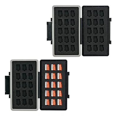 Afbeelding van JJC Waterbestendige hoes voor 30 Micro SD/SDXC/SDHCSD geheugenkaarten, draagtas, MSD kaarthouder