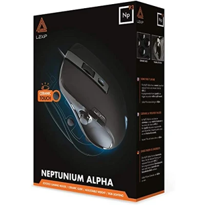 Afbeelding van Lexip Gaming muis Np93 Neptunium Alpha Franse innovatie 12 programmeerbare knoppen USB met geïntegreerde 2 assige joystick ultieme mobiliteit + gewicht