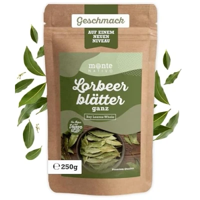 Afbeelding van Monte Nativo laurierblaadjes (250 g), hoogwaardige voor de keuken, gedroogde kruiden en specerijen, laurierblaadjes, Bay Leaves