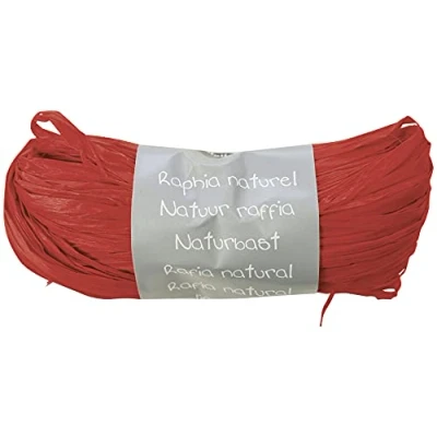 Afbeelding van Clairefontaine 196006C rode raffia bol set van meerdere draden, lengte 1,50 m per draad, 50 g, creatieve hobby&#039;s, geschenkverpakking, doe het zelf