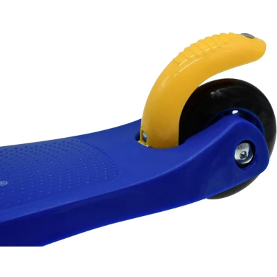 Afbeelding van Zinc driewielige Step Scooter Blauw met LED wielen en stuur blauw/geel