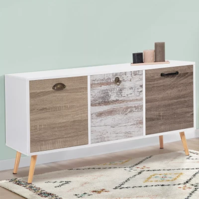 Image de Buffet bas scandinave 3 portes BAHIA 113 cm