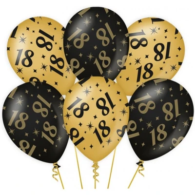 Afbeelding van Ballonnen 18 jaar 30cm 6 stuks