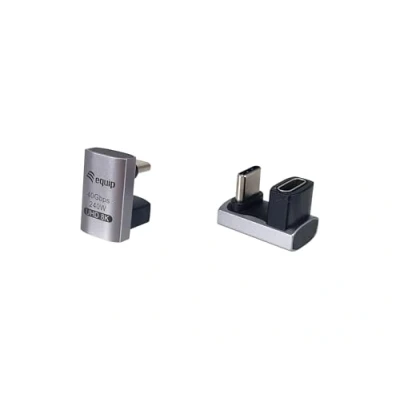 Afbeelding van Equip 133476 USB type C naar adapter Tot 240W PD 40Gbps Grijs, Zwart 2 stuks