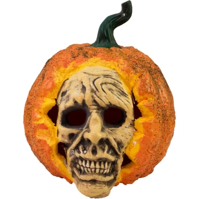 Afbeelding van Europalms Halloween Pompoen decoratie schedel met lichteffect, 26cm versiering accessoires feestje