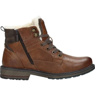 Afbeelding van Mustang Veterboots, Heren, Maat: 48, Schoko Kunststof