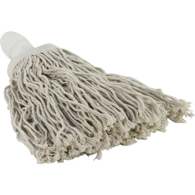 Afbeelding van Spaanse mop ovale steelhouder 250 gram dop wit
