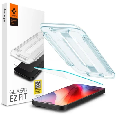 Afbeelding van Spigen Screen Protector Geschikt voor Apple iPhone 16 Pro EZ Fit GLAS.tR 9H Tempered Glass Case Friendly Gemakkelijke Installatie 1 Pack
