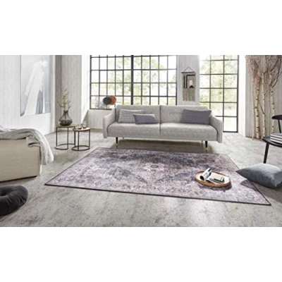 Afbeelding van Vintage Tapijt/Vloerkleed Sylla Grijs 120x160 Cm